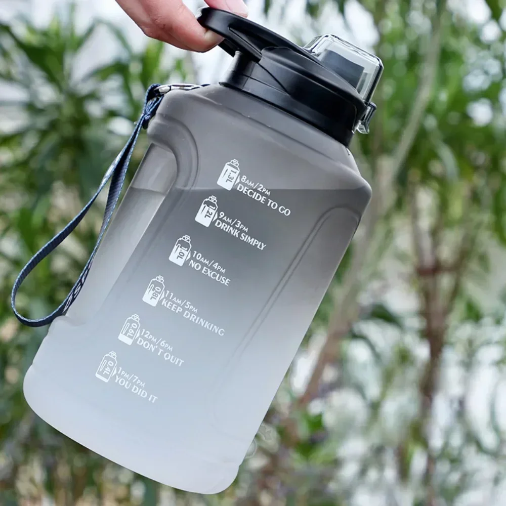Silicone Sith Straw Water Bottle Fitness Water Bottles 2.3L/3.8L Travel Drinkware Sport Leakproof Outdoor Sport Waters Bottle