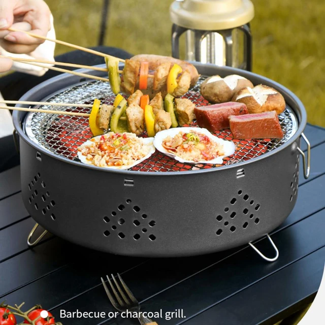 Griglia per barbecue da esterno portatile leggera in acciaio inossidabile  forniture per la cottura del pozzo del fuoco bruciatore per griglia a  carbone da Picnic per campeggio al coperto - AliExpress