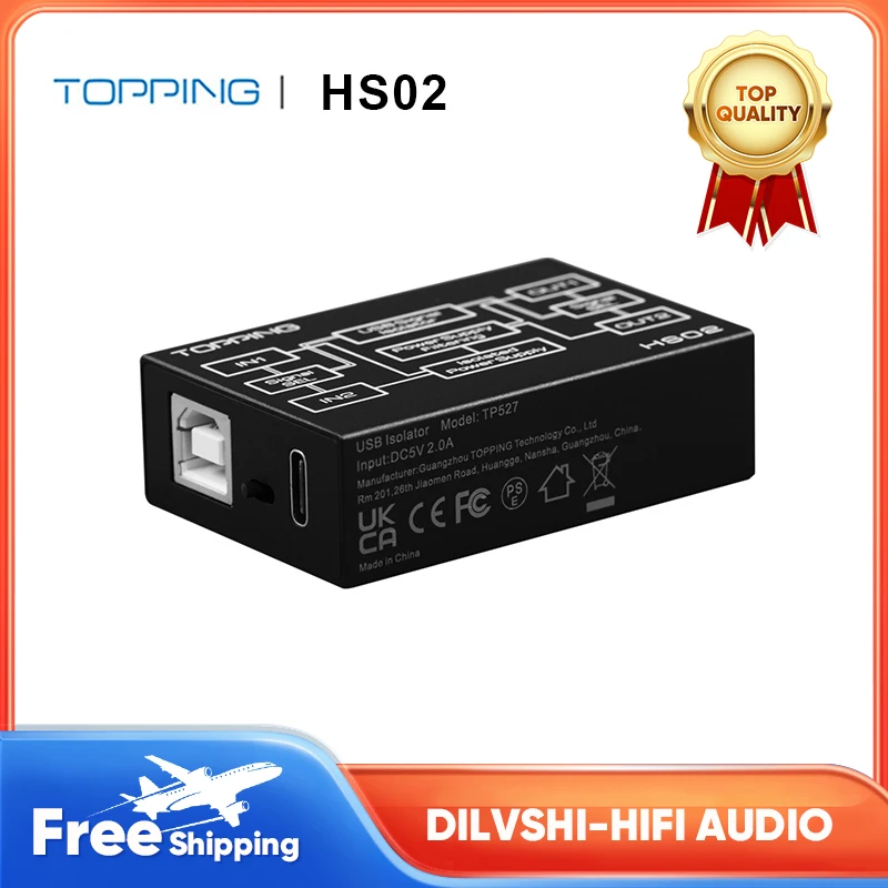 TOPPING HS02 USB2.0 изолятор высокой производительности аудио изолятор высокой совместимости низкая задержка аудио изолятор 1500KVRMS