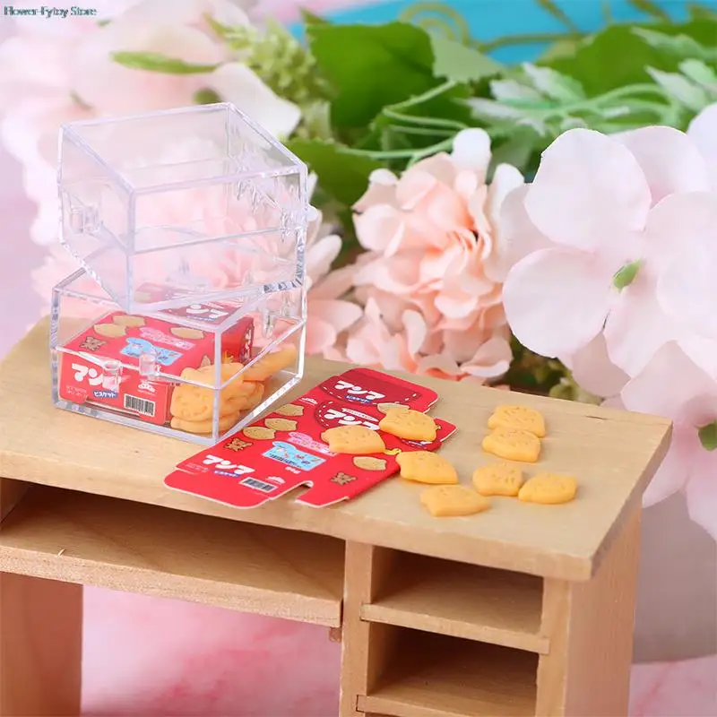 

1 Set 1/12 Dollhouse Simulation Cookies With Box Dolls House Mini Biscuit Food Toys Dollhouse Decoration Accessories