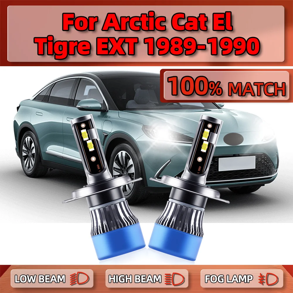 

H4 Canbus LED Headlight Bulbs 6000K White Car Light 120W 20000LM Auto Headlamps 12V For Arctic Cat El Tigre EXT 1989 1990