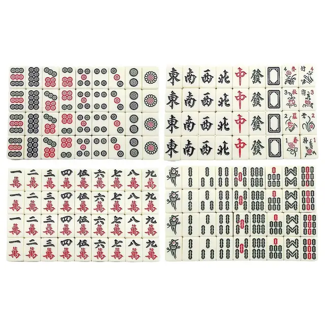 Mahjong tradicional chinês que joga cartas com 2 cubos para o divertimento  da família amigo cartões de jogo de mesa 144 cartões/conjunto mahjong  cartões - AliExpress