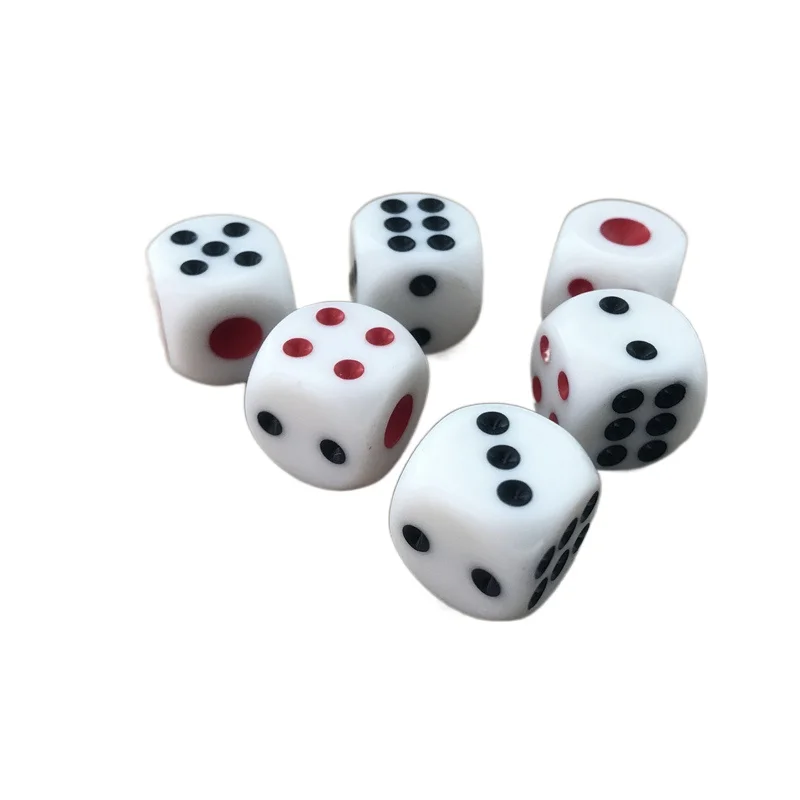 

High-quality 6Pcs 16mm Drinking Dice Rounded Corner Red Black Point Dice Friends Party Supplies Nightclub Bar Wholesale