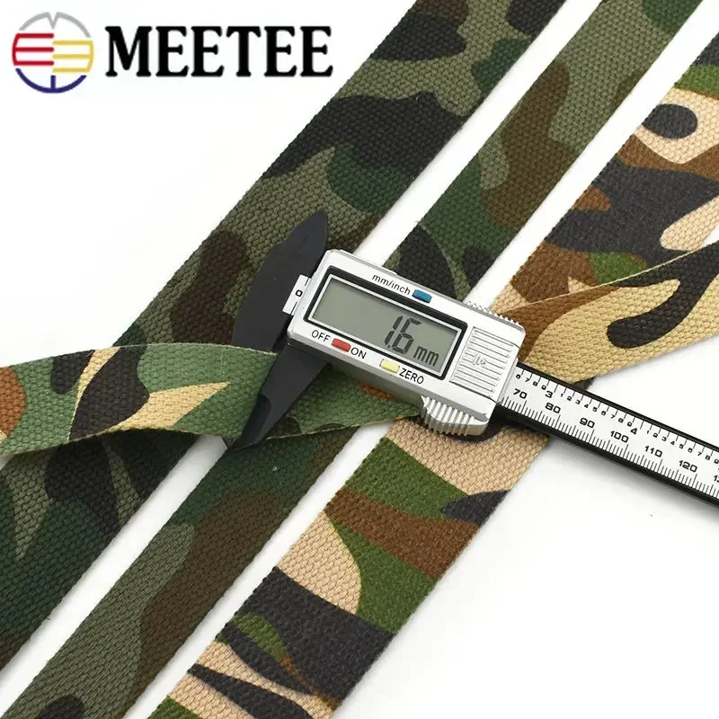 Camouflage Polyester Webbing 5Yards 25/30/38mm Bag Strap Garment Ribbon Dog Collar Bias Binding Tapes DIY Sewing Accessories