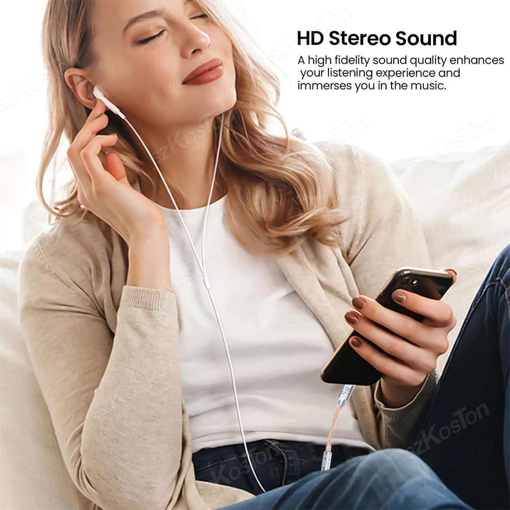 USB Type C to 3.5mm Audio Adapter CX31993 Chip 32b/384kHz DAC HiFi Headphone Amplifier IEM AMP Audio Decoder for PC Smartphone