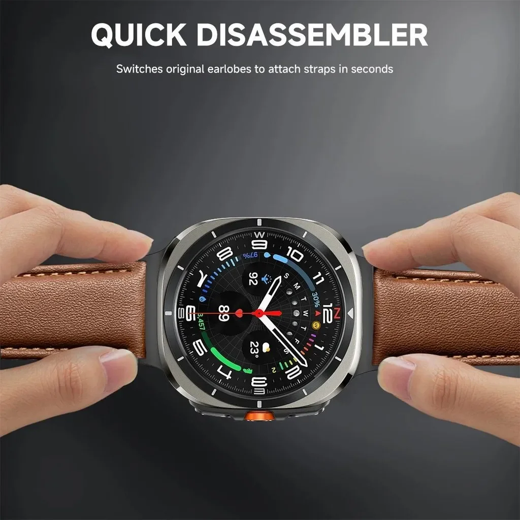 Premium Leather Silicone Hybrid Smartwatch Strap