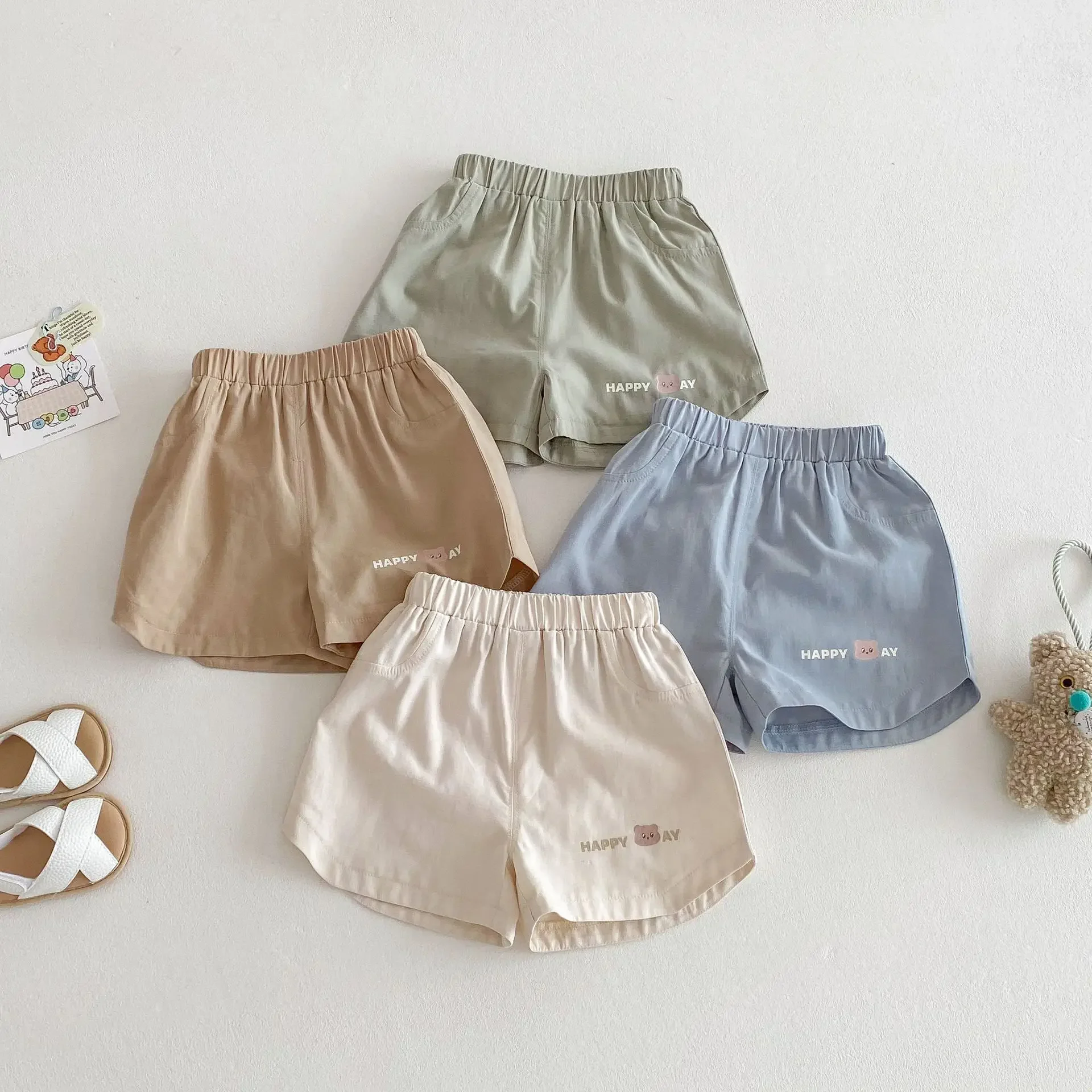 Description Picture 3 of itemGirls' Korean Shorts 2025 New Summer Korean Style Embroidered Mushroom Fashionable Casual Shorts for Boys and Girls