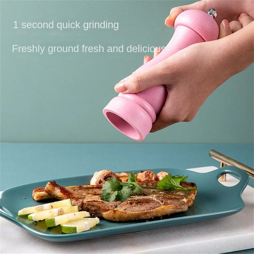 5/6inch Salt and Pepper Grinder, Solid Wood Spice Pepper Mill with Strong Adjustable Ceramic Grinder Kitchen Cooking Tools