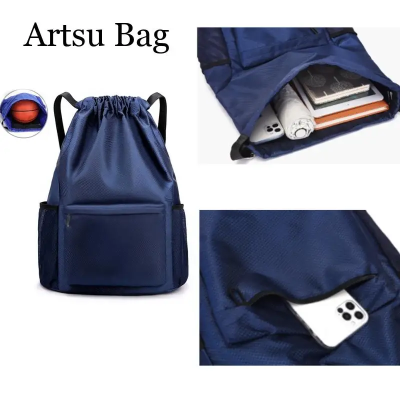 Football Bag Women Men Drawstring Backpack School Casual Fitness Gym Bag Fashion String Knapsack Outdoor Sport Swimming Bags