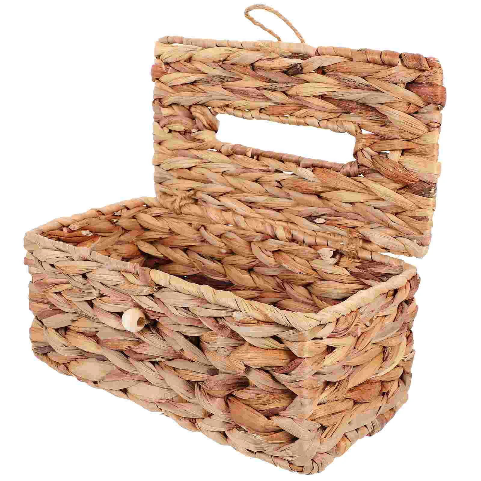 

Woven Tissue Box Container Papertowels Napkin Storage Holder Case Desktop Living Room Supplies