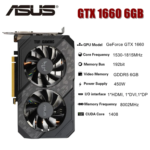 Asus graphic card GTX 960 4GB 1050 Ti 2GB 1660 3GB 1060 1065 1650 