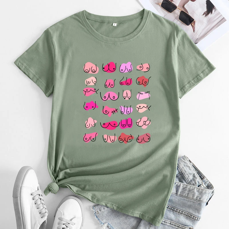 Brilliant Breasts Women Tops Feminist T Shirt Boob Body Positive Girl Power  Positivity Breastfeeding Funny Graphic Cute Kawaii Tees From Nickkyo010,  $29.61