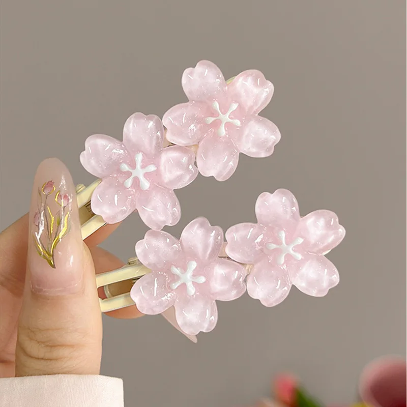 2Pcs Anime Card Captor Sakura Nette Rosa Cremige Blume Bb Haarnadel Seite Haar Clip Mädchen Headwear Süße Haarnadeln Ornament geschenk – Detail 10