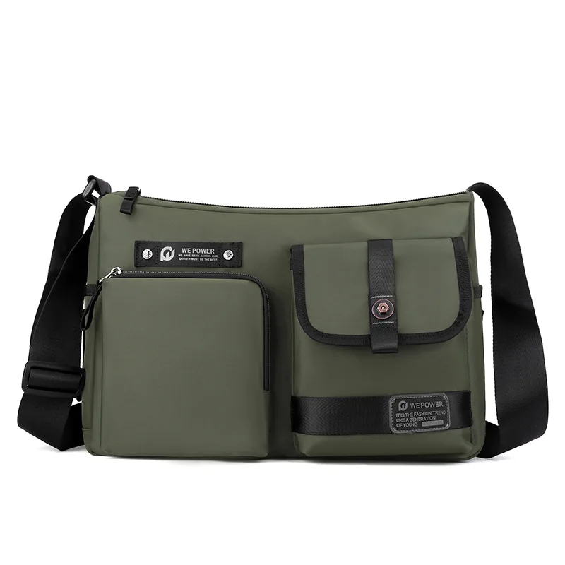 YoReAi New Nylon Fabric Shoulder Bag for Men Water Proof Multiple Simple Fashion Pure Color Crossbody Messenger Tote Bags