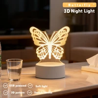 3D LED Butterfly Night Light, USB Desktop Decorative Light 1