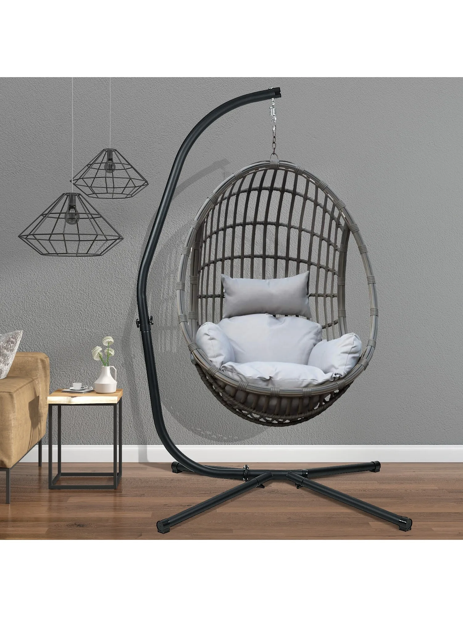 

Hammock Steel Stand Only C-Stand for Hanging Hammock Chairs - 300 Pound Capacity