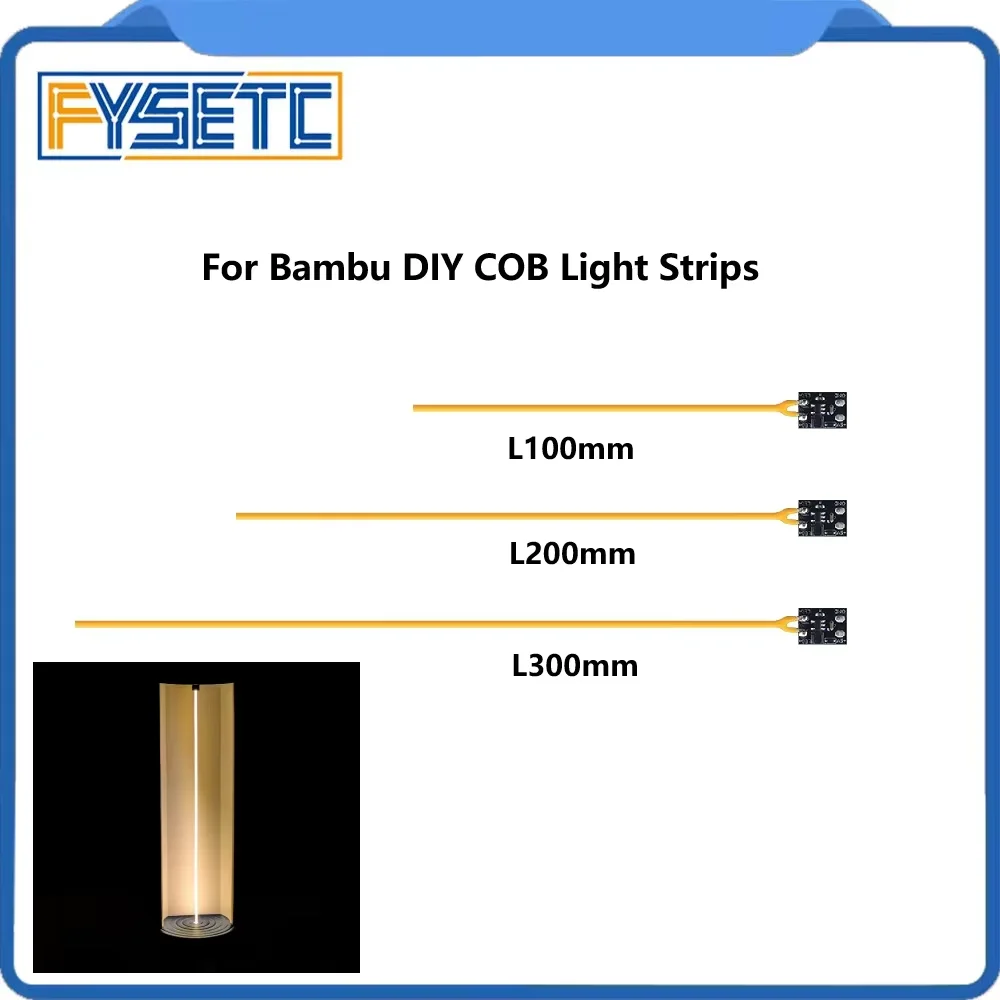 Für Bambu COB Lichtleiste 100 mm/200 mm/300 mm DIY hohe Helligkeit Beleuchtung LED-Streifen für BambuX1/P1/A1 3D-Drucker