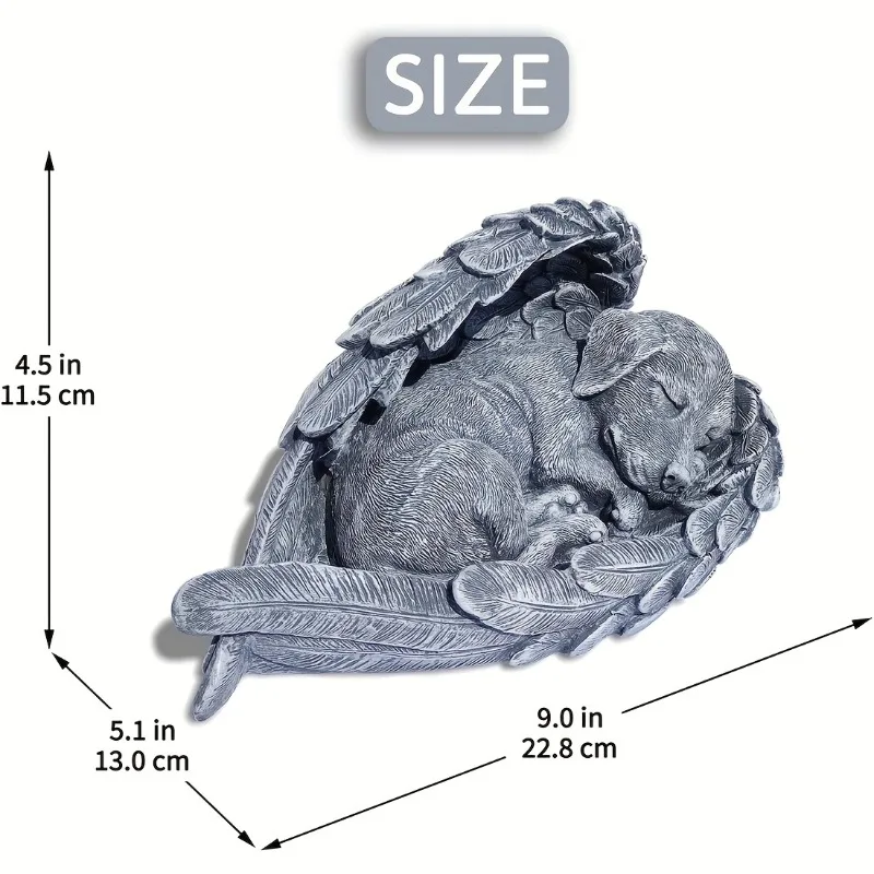 Pet Dog Cat Tombstone Personalized Memorial Stone Resin Statue Creative Angel Dog Cat Ornament Pet Tombstone Memorial Stone