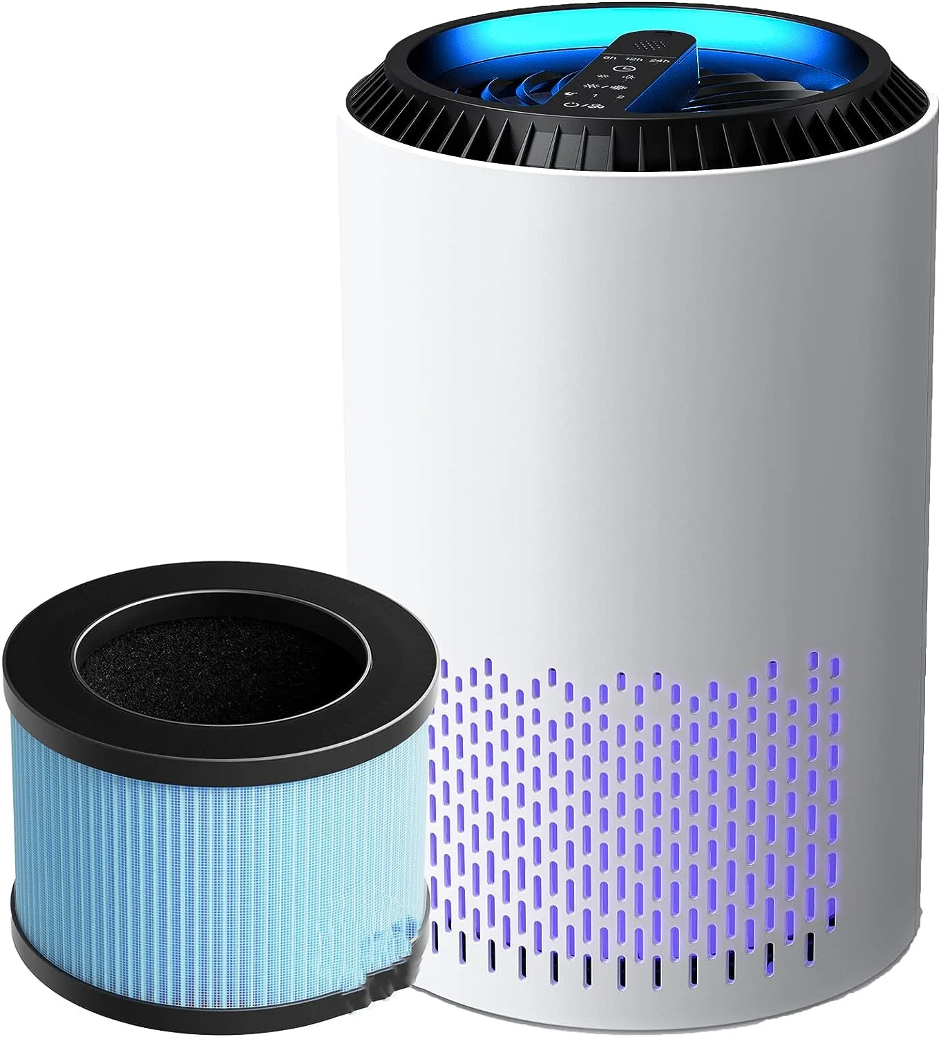 

Air Purifiers(White) for Home with Two H13 HEPA Air Filter(One Version & One Standard Version) For Smoke Pollen Dander Hair מ