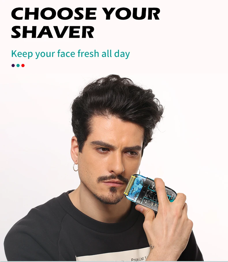 Description Picture 5 of itemVGR 352 Personalized Graffiti Shaver Sharp Blade Deep Cleaning Hair Trimmer Multi functional Dual purpose Men's Shaver