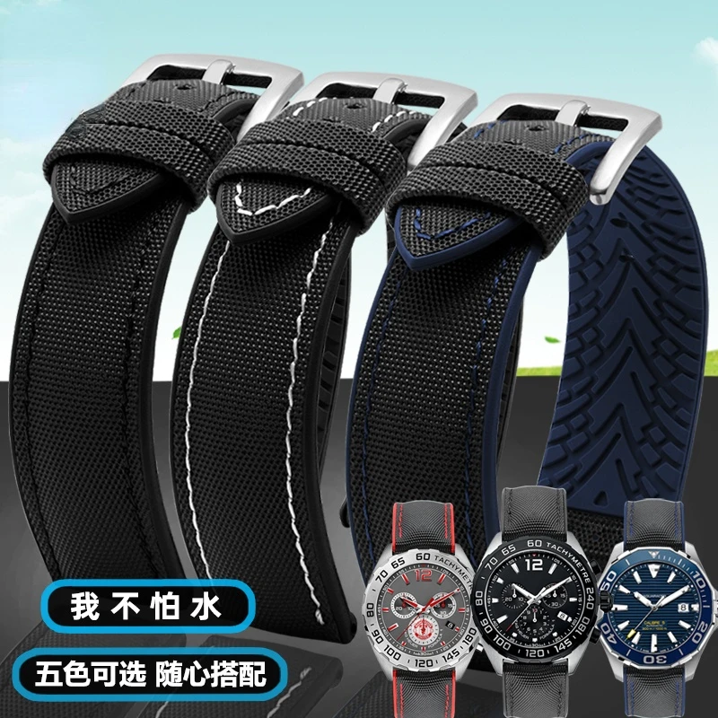 Cinturino Per Tag Heuer Racing F1 Auto Calila Serie Impermeabile Cinturino In Silicone Nylon