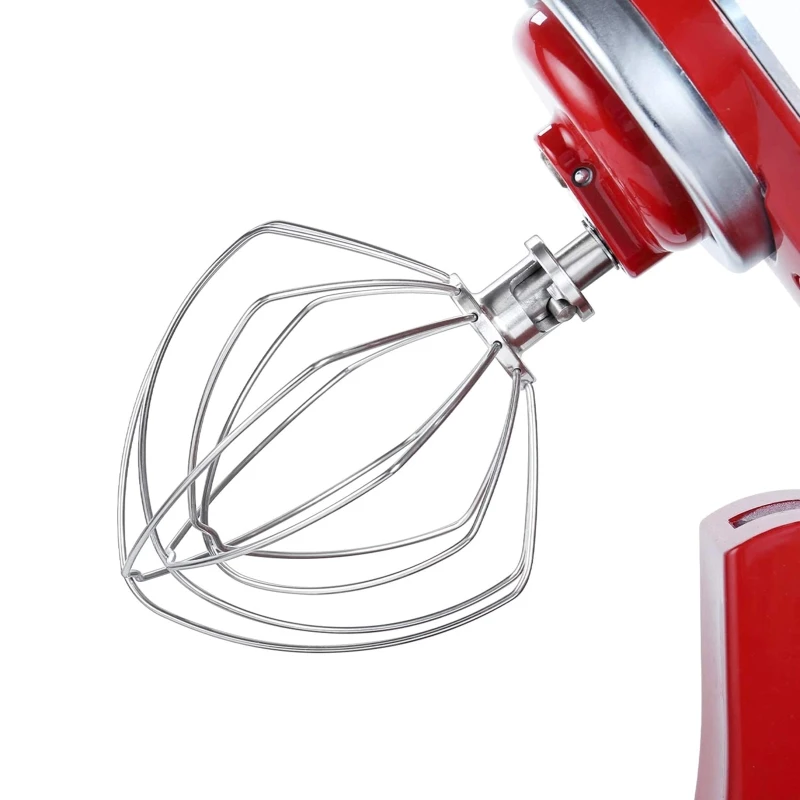6-Wire Whip Stainless Steel Egg Cream Beater Cakes Mayonnaise Whisk for KitchenAid K45WW Mixer Upgrade Accessory
