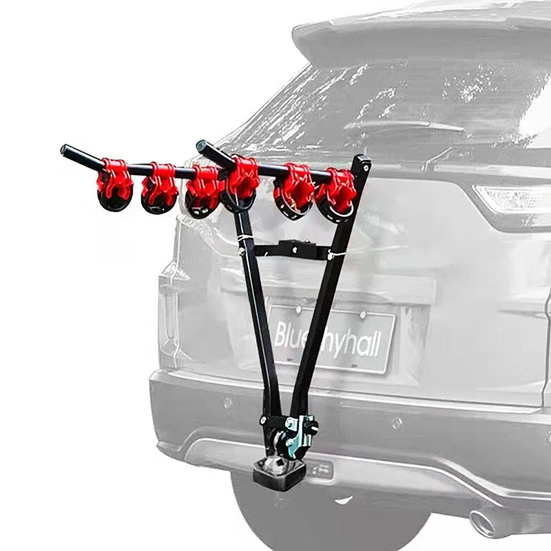 3BikesCarrierRackSteelVRackTrunkMountBicycleCarRackHolder
