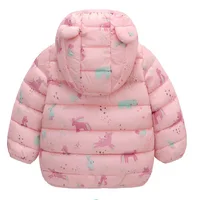 New Winter Down Warm Jackets Autumn Fashion Baby Clothes Kids Thin Hooded Cotton Coats Girls Boys Cute Solid Outerwear 2-6 Years 5