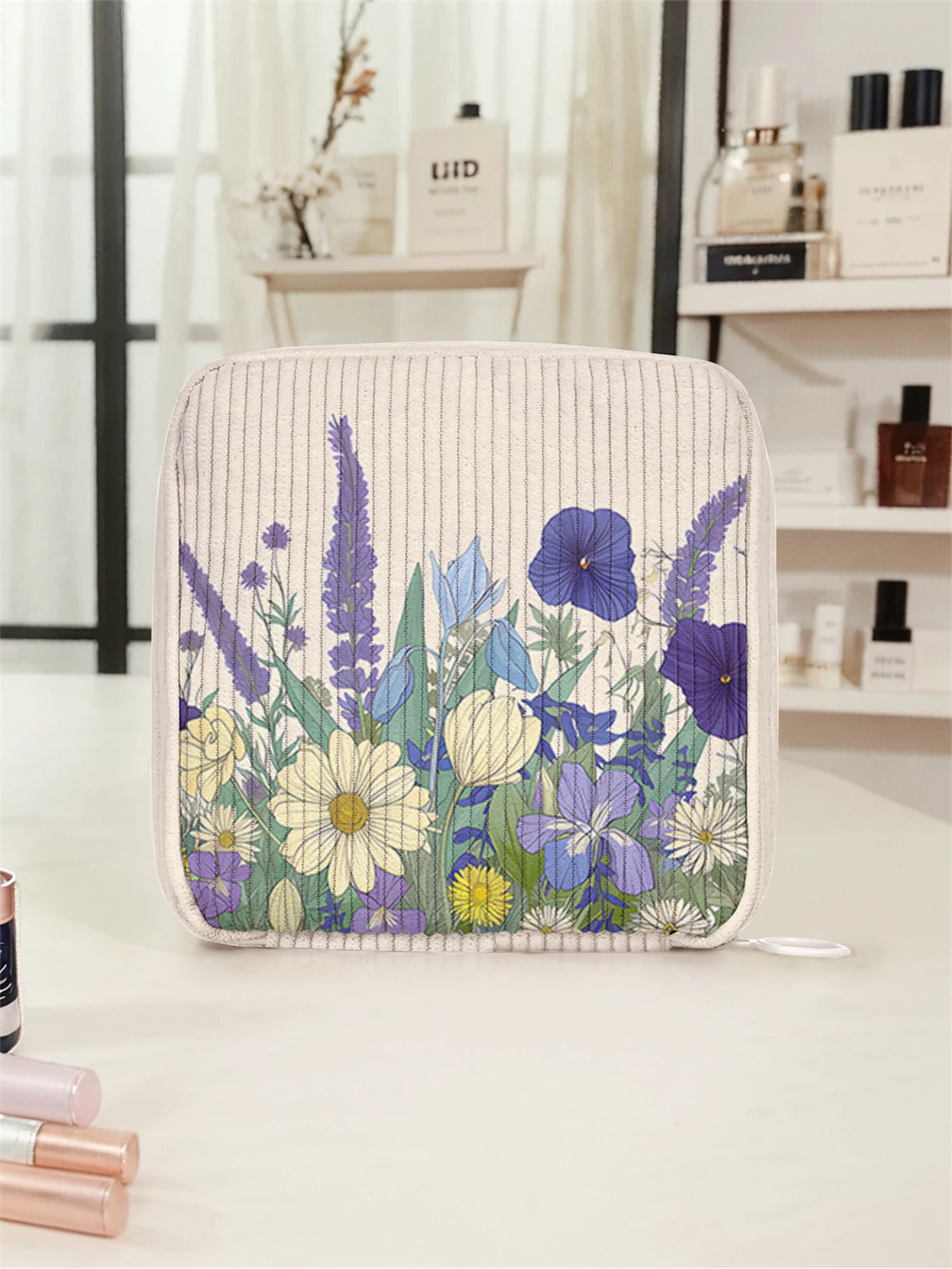 Floral pattern printed sanitary napkin storage bag, women's lightweight tissue bag, sanitary tissue bag