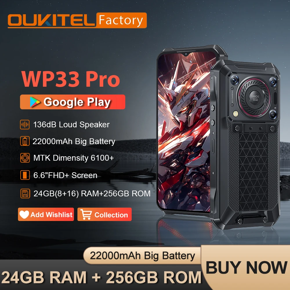Oukitel WP33 Pro 5G 22000mAh 24GB 256GB 6.6