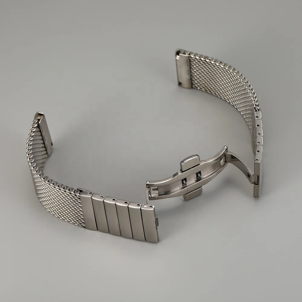 18mm 20mm 22mm 24mm Silver 316L Stainless steel Watch Band With Quick Release Bar Fit For Universal Smart Watch