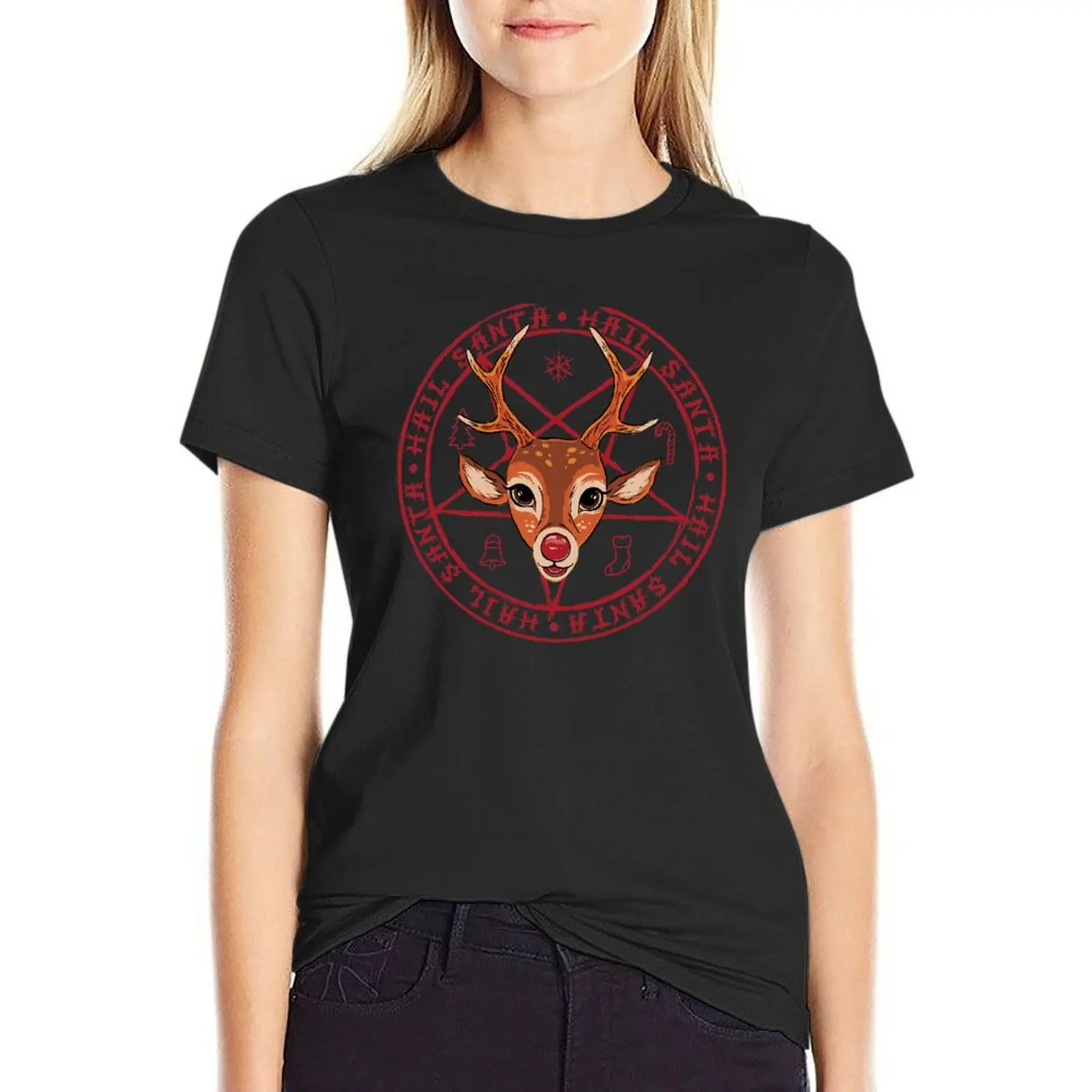 

Hail Santa T-Shirt black t-shirts for Women Women's clothing