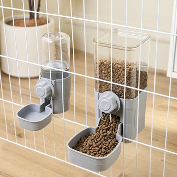 Automatic Pet Feeder Waterer Dog Cat Hanging Cage Bowl，Suitable for Small Puppy Cat Rabbit Food Container Dispenser Bowl