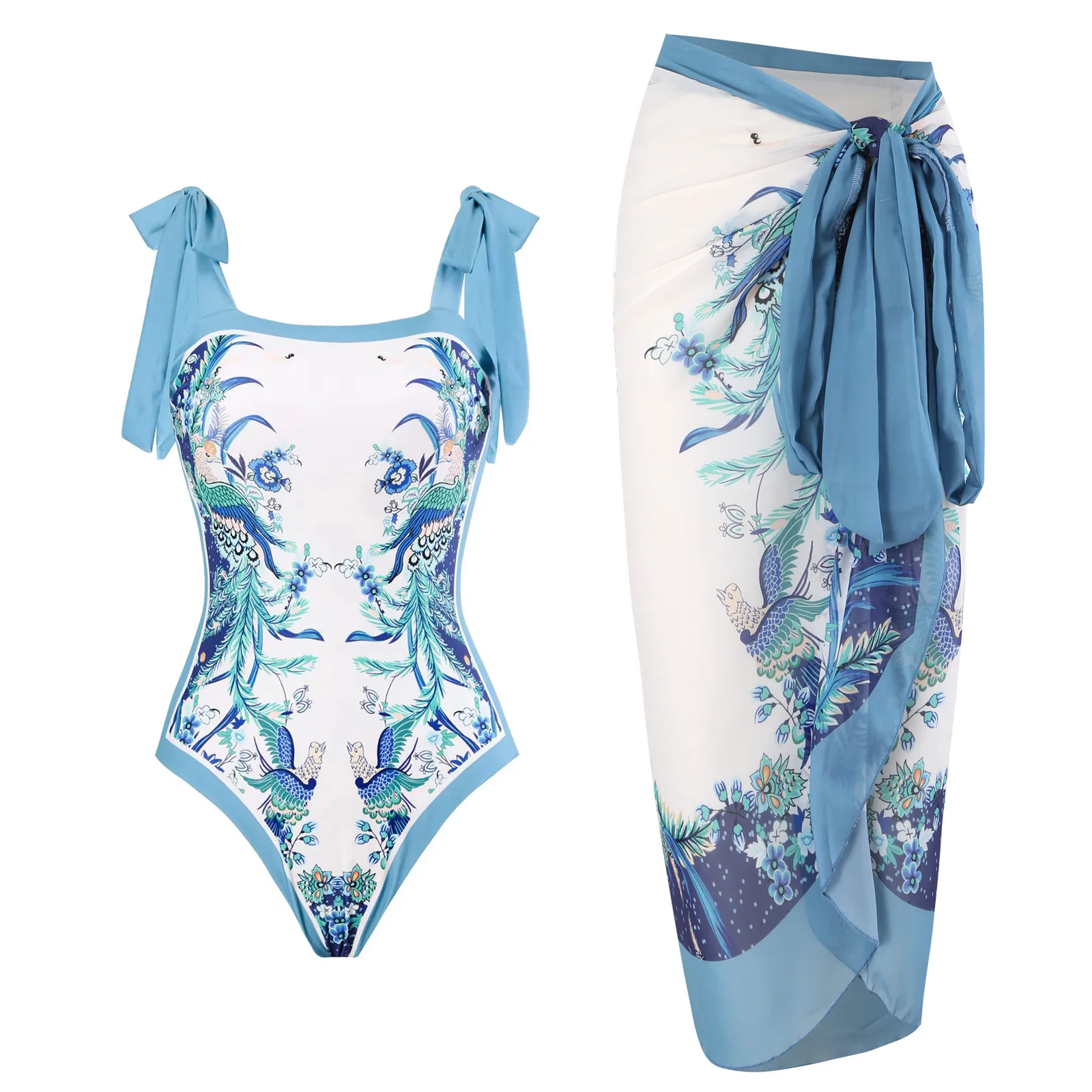 Double -sided wear One Piece Swimsuit 2024 New Cute Print Swimwear Women Bow Swimwear Bathing Suit Beachwear Monokini Swim