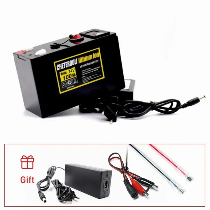 Bateria Recarregável do Bloco da Bateria de Lítio de 24v 100ah 18650 para a Energia Solar Bateria Elétrica do Veículo Mais Carregador de 25.2v 2a - Image 5