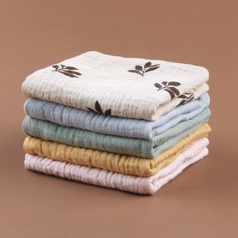 

5PCS Baby Facecloth Cotton Drooling Bibs Square Burp Cloth for Infant Kindergarten Sweat Wipe Cloth High Absorb Kerchief