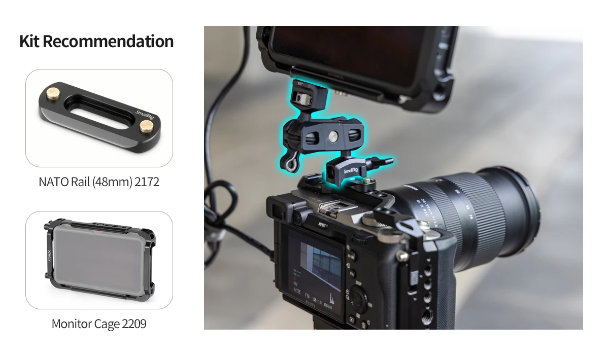 SmallRig Magic Arm mit Dual Ball Köpfe 1/4-20 Schraube und NATO Clamp 3875 – Detail 7