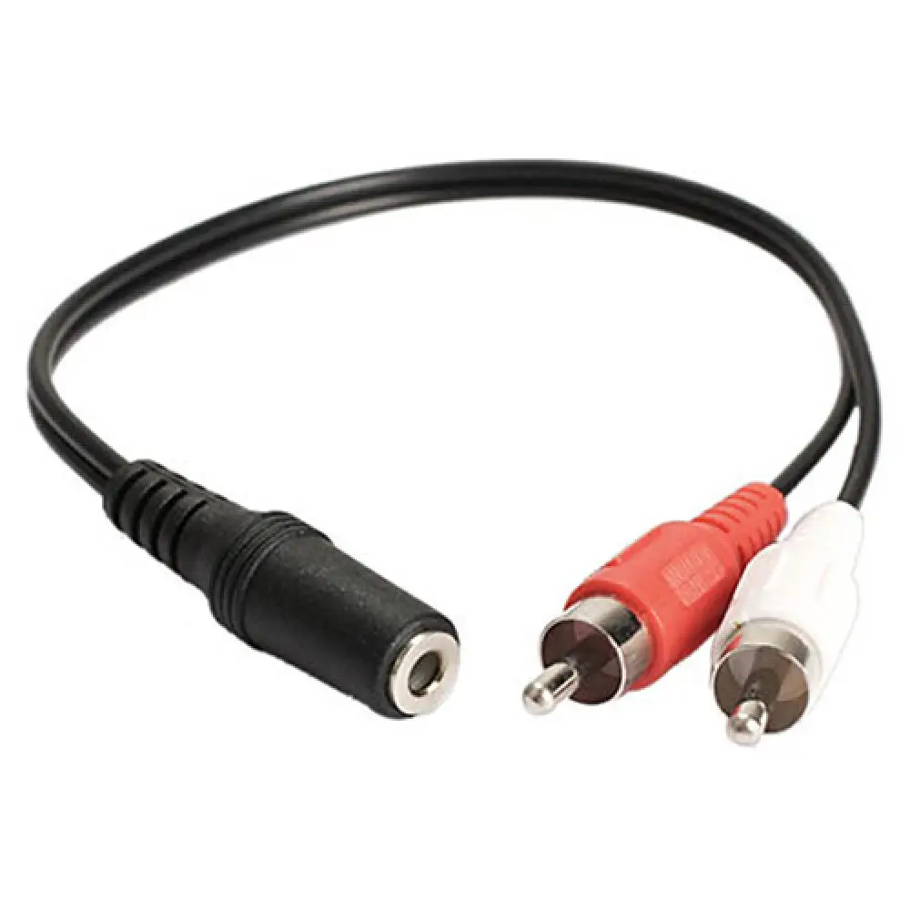 

3.5mm 1/8'' Stereo Female To 2 Male RCA Jack Adapter Aux Audio Y Cable Splitter