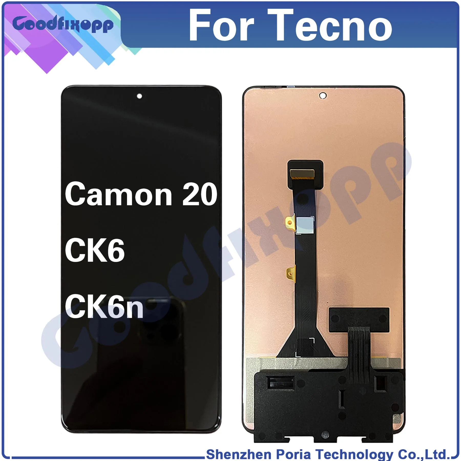 

For Tecno Camon 20 CK6 CK6n Camon20 LCD Display Touch Screen Digitizer Assembly Repair Parts Replacement