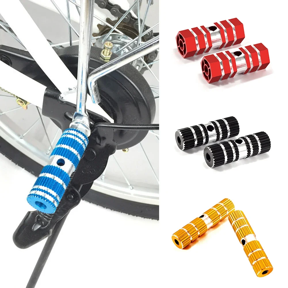 1 Pair Bike Pedals Axle Foot Rest Pegs Anti-Slip Aluminum Alloy BMX Mountain Road Cycling Bicycle Front Rear Socle Pedal
