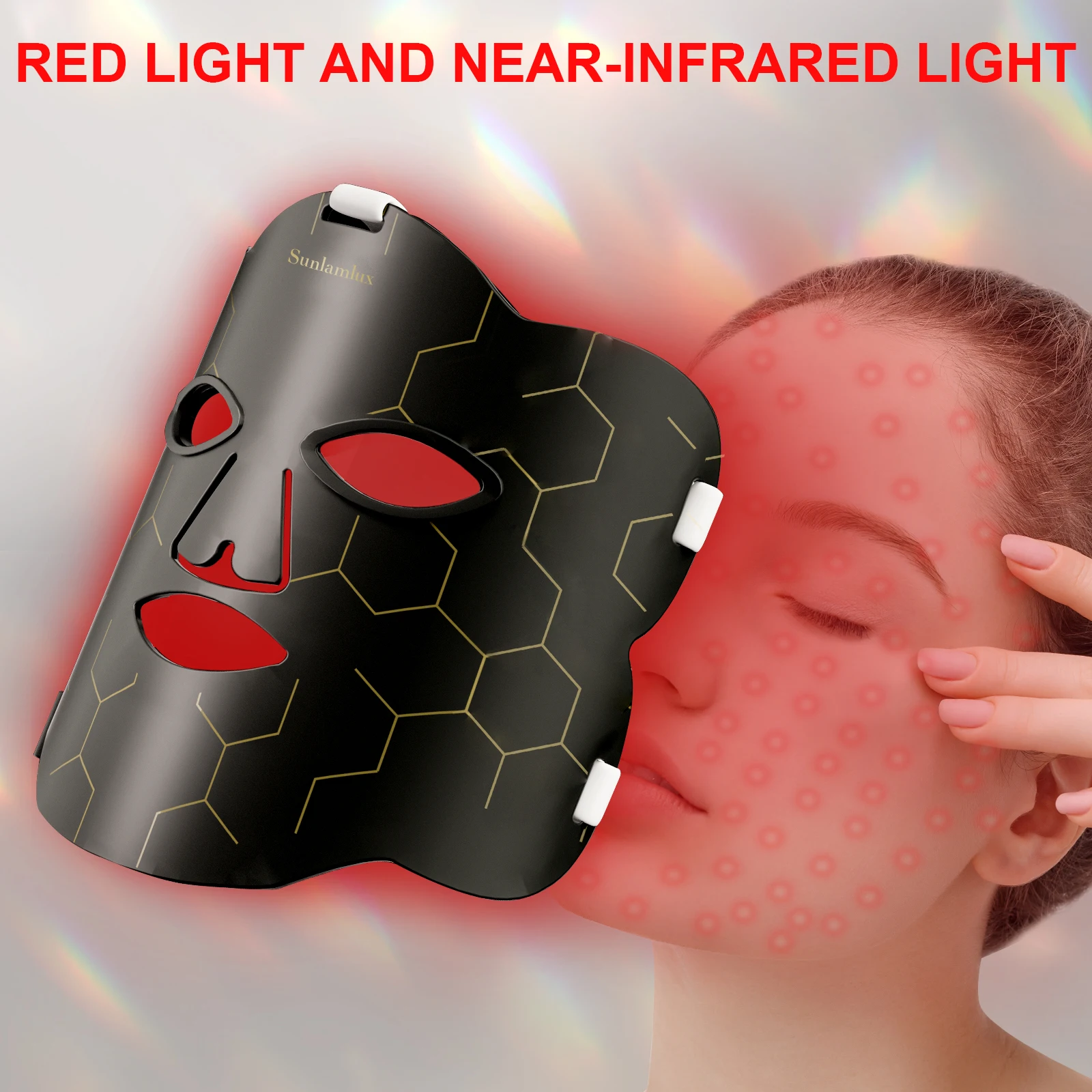 Hottoerak facial neck silicone LED mask red light therapy photonic flexible facial beauty mask Skin care