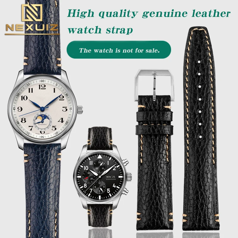 Orologio Italiano In Vera Pelle Con Accessori Per Rolex Green Water Ghost Omega Iwc Cinturino Universale In Pelle Bovina Da Uomo Bracciale Da 20Mm