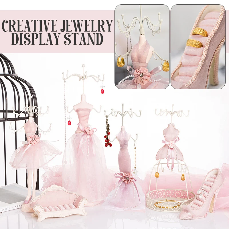 Chic Gown Mannequin Display Rack Jewelry Holder Display Stand Necklace Earring Bracelet Organizer Storage Rack Resin Crafts