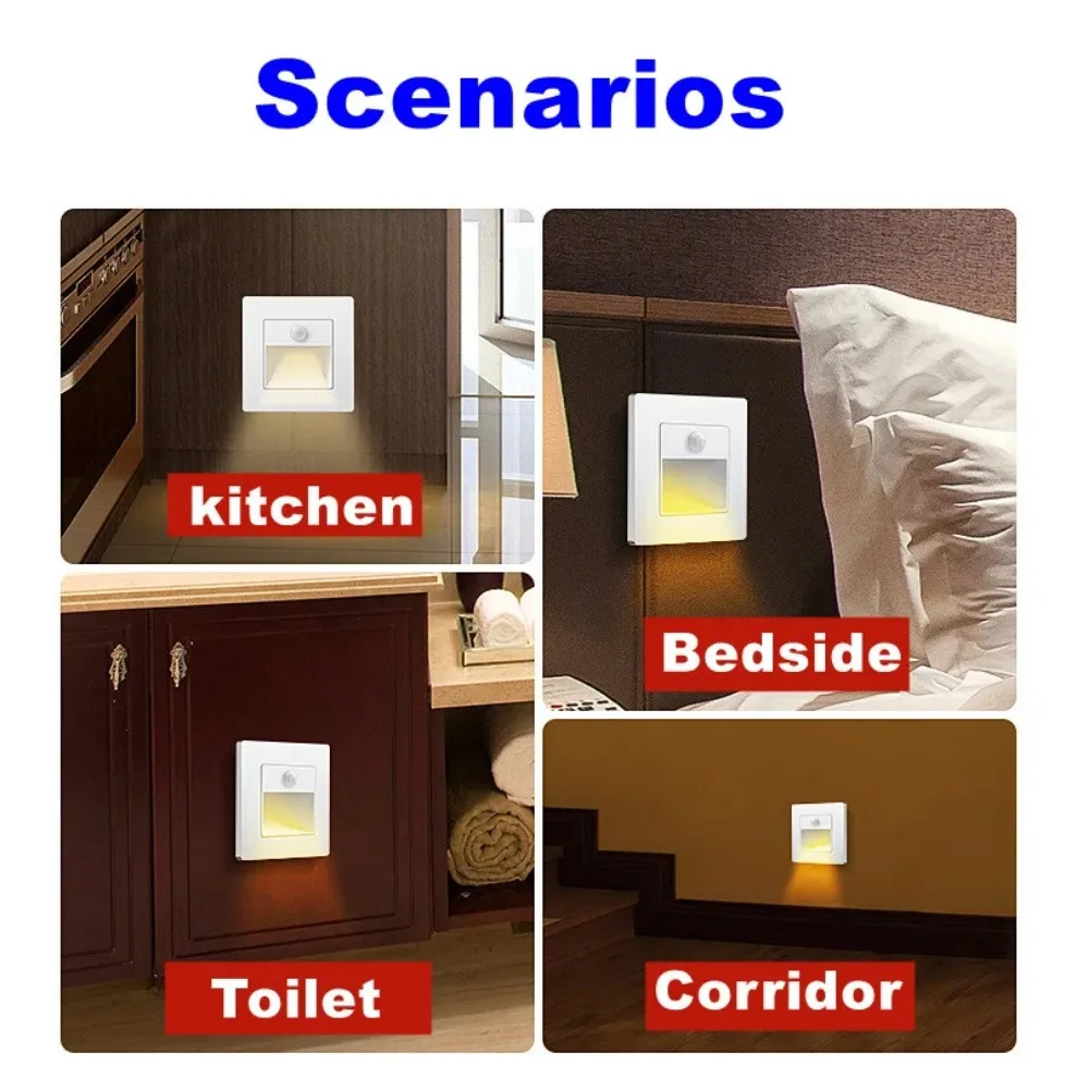 Motion Sensor Light Recessed Led Wall Lamp for Stair Case Indoor