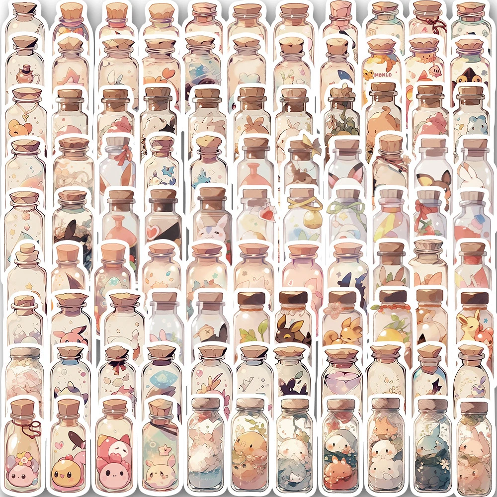 

10/30/50/100pcs Cute The World in a Bottle Animal Stickers Aesthetic Cartoon Decal Diary Phone Laptop Kawaii Sticker for Kid Toy