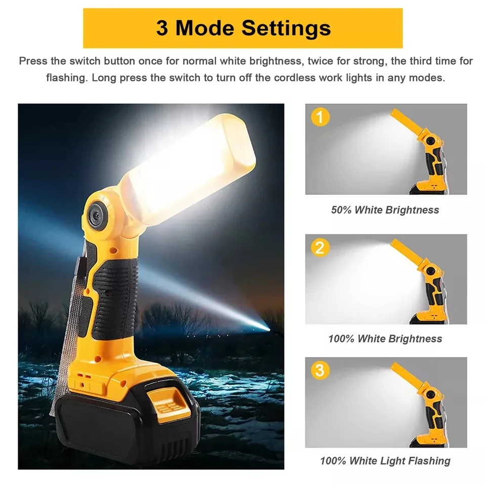 Led Spotlight for Dewalt 18V Li-ion Battery for camping light portable flashlight portable lanterns camping lamp portable spotlight camping lantern