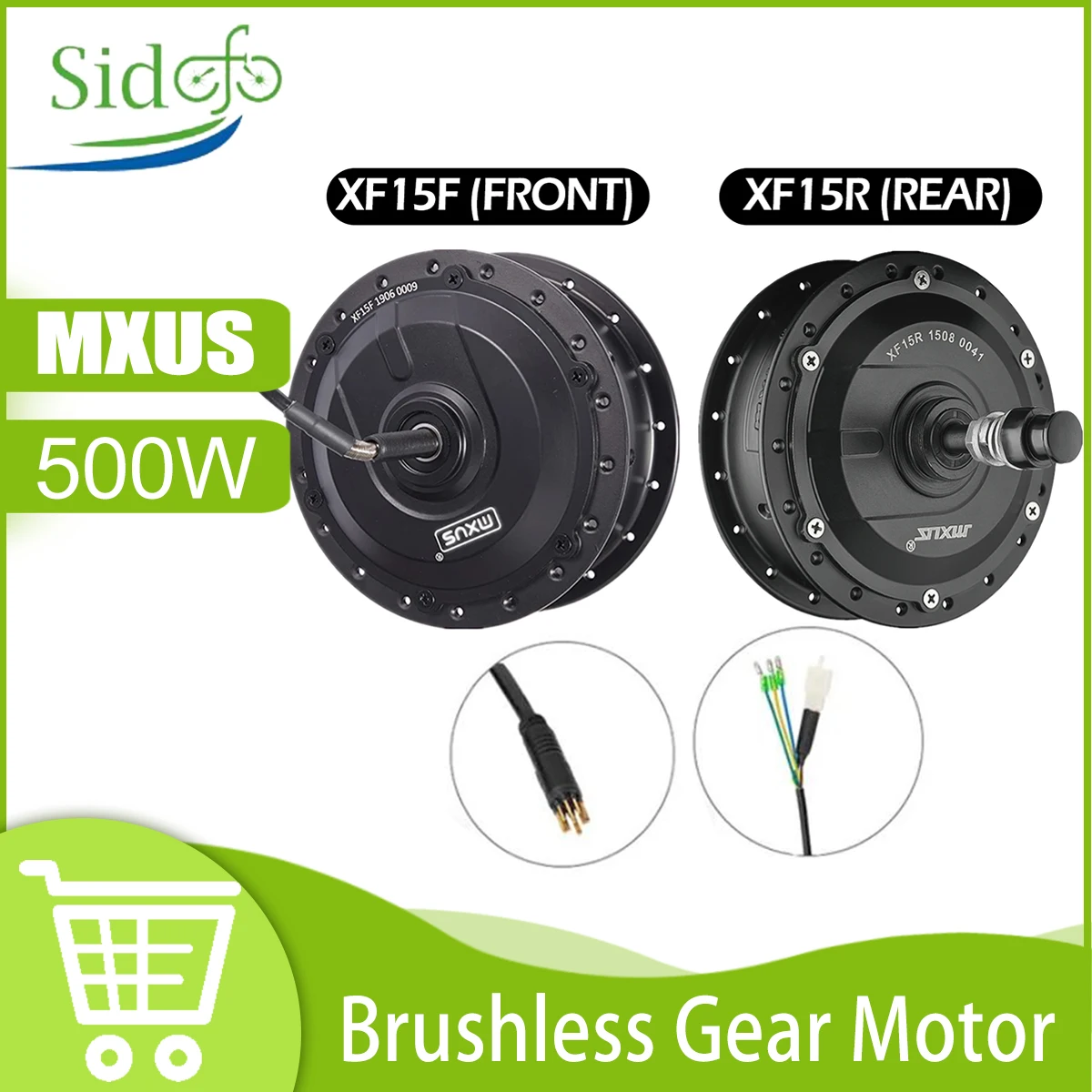 ? MXUS 브랜드 브러시리스 기어 전기자전거 허브 모터 XF15F XF15R 36V48V 500W 고속 전륜/후륜 엔진 (전기자전거용)