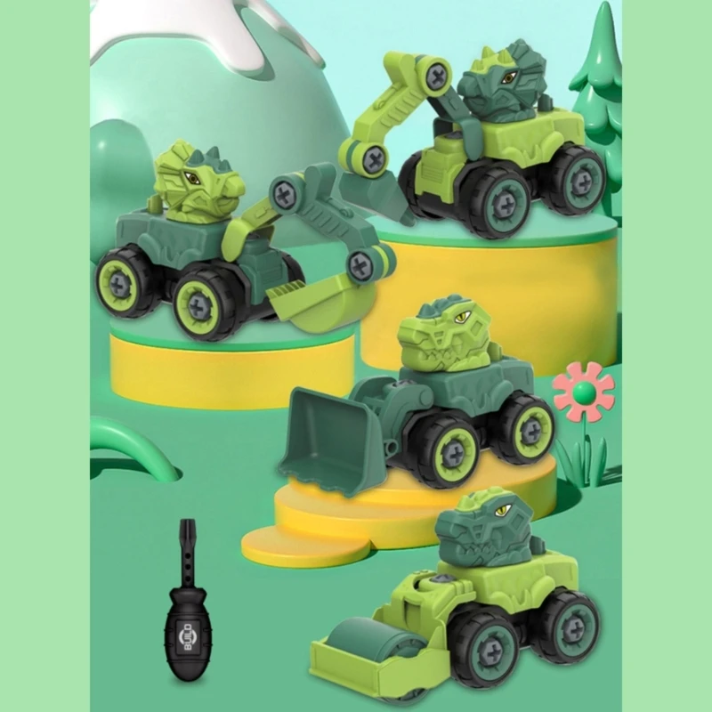 

Multi-type Can Choose Screw Assemble Dinosaur Shape Engineering Vehicle Kids Toy