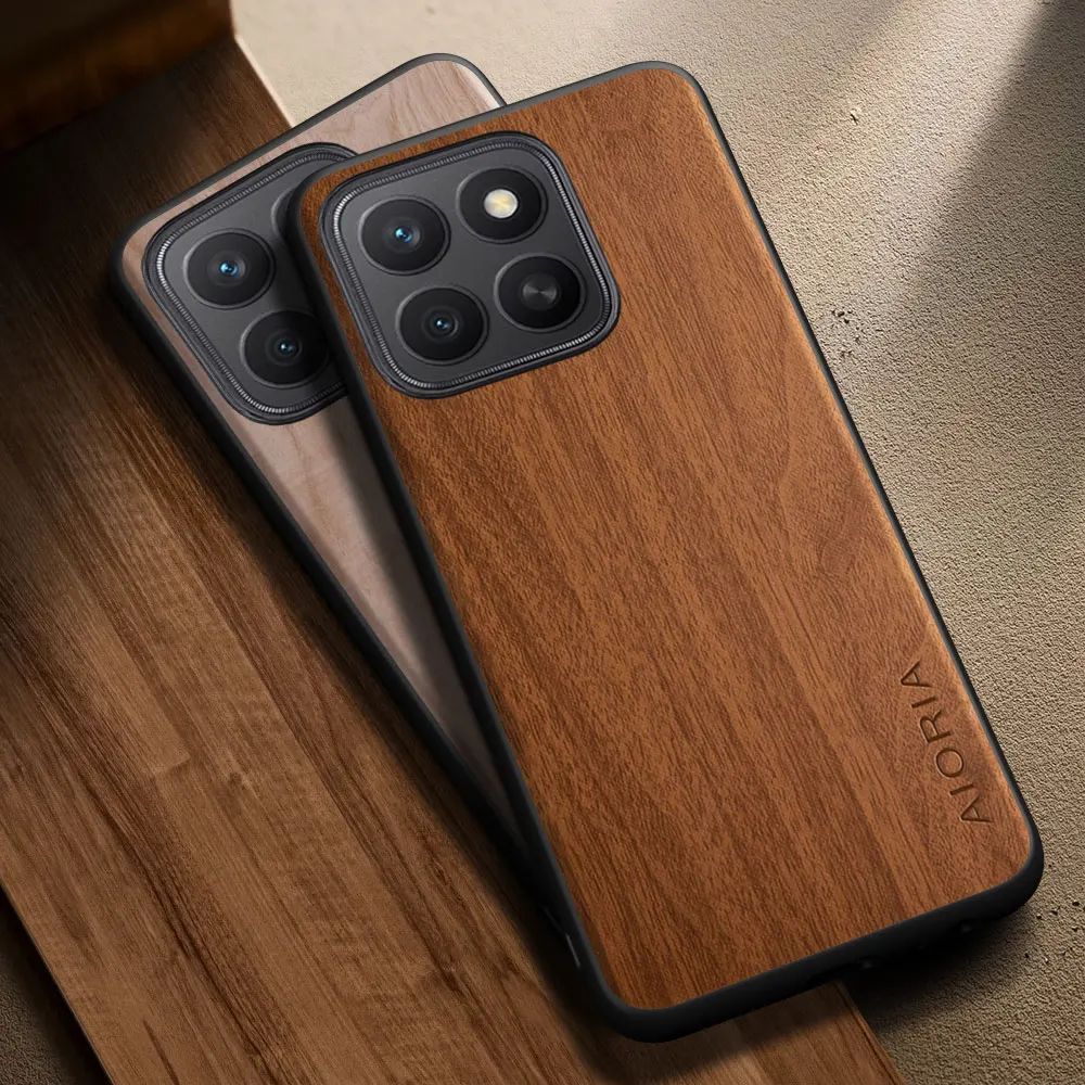 Wooden Pattern PU Leather Phone Case - Premium Protective Cover