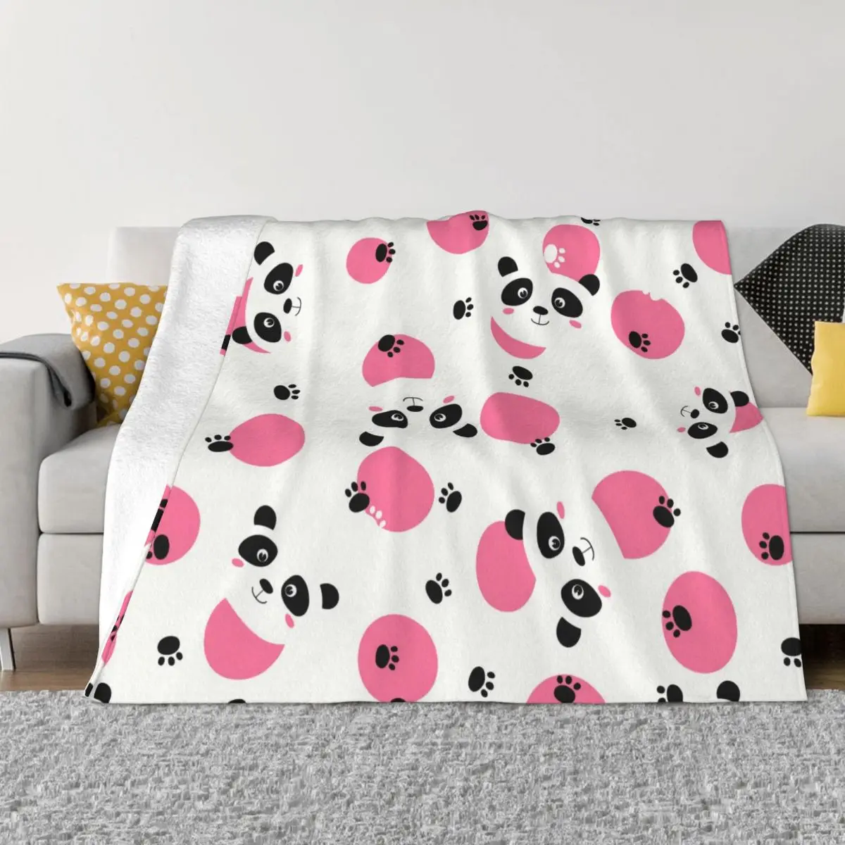 

Panda Cartoon Anime Cute Blanket Lightweight Breathable Anti-pilling Flannel Throw Blankets for Bedding Home Decor